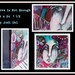 Love is Not Enough  Funky Face Abstract Graffiti Like portrait in magenta, teal, purple, white and black by Jodi Ohl