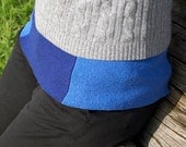Recycled Wool  Midriff Warmer Haramaki- Two Blues- Sml