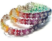 Swarovski bracelet, Deep Color Florals Crystal - Sold individually