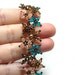 Crystal Bracelet, Sweet Brown and Teal Multiflora Swarovski Crystals Bracelet by CandyBead