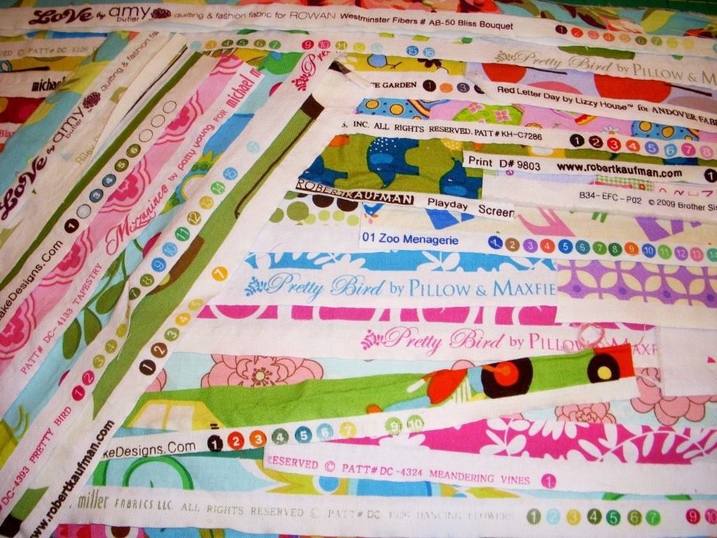 Selvage Super Pack - Designer fabric selvages scrap pack for quilting and sewing