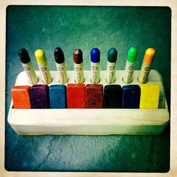 Waldorf Beeswax Wood Crayon Holder - Natural Toy - Art Supplies - Montessori - Homeschool - Homeschooling
