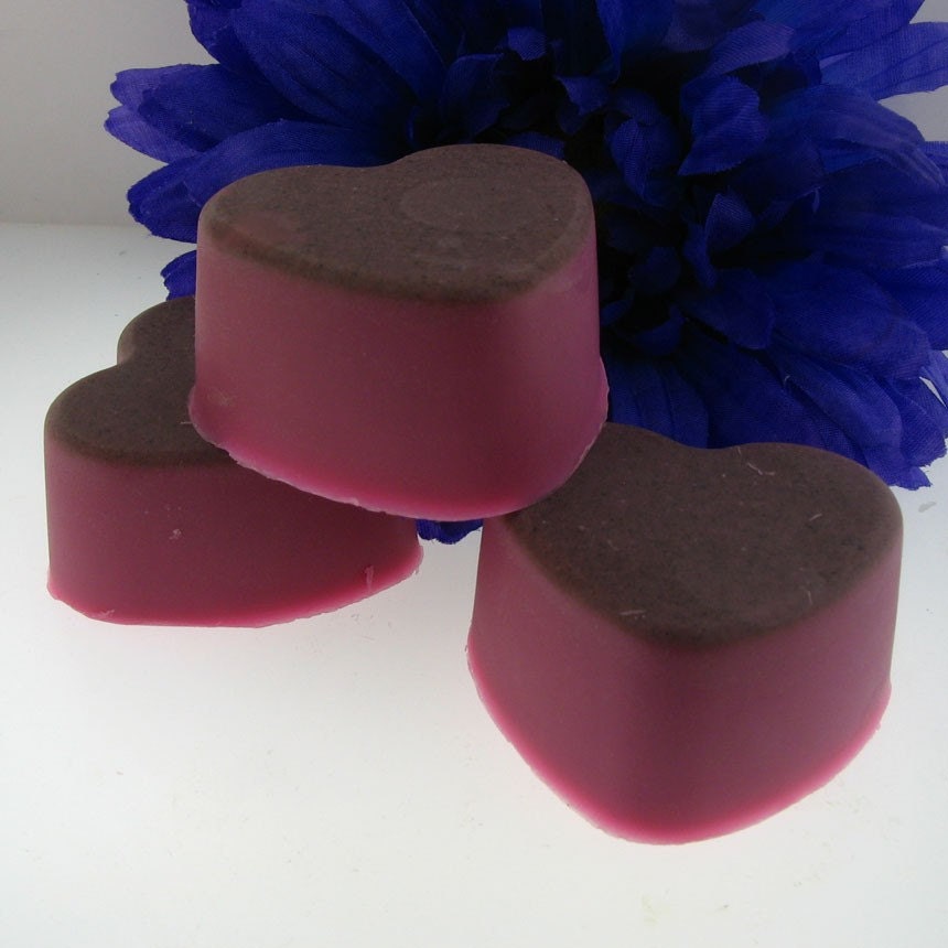 BRAND NEW-- Gudonya Baby Legs Glycerin(tm) Shaving Soap Hearts  --Wild Strawberry Fields-- THREE hearts for One Price -- vegan