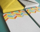 LIMITED Chevron pattern flat notecards, set of 10