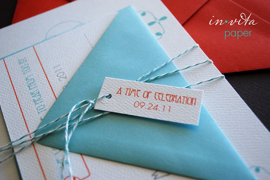 TWINE COLLECTION- A Time of Celebration, in orange- invitation
