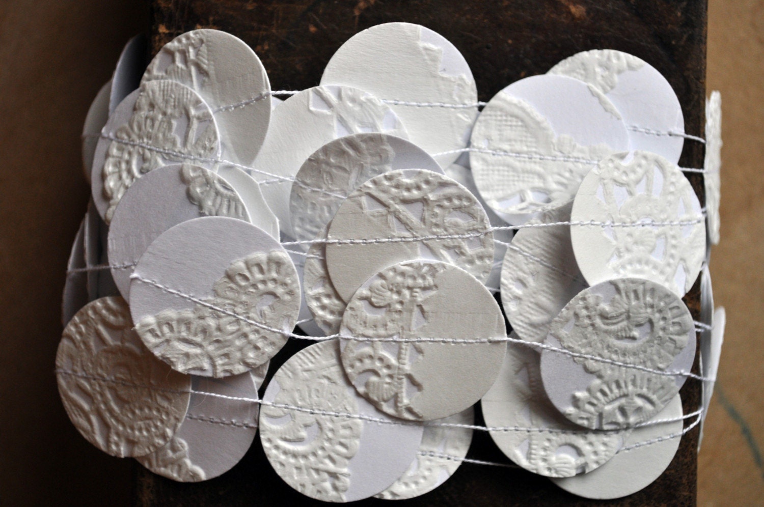 White Lace Paper Garland Strand - 26 feet / RESERVED for Hera