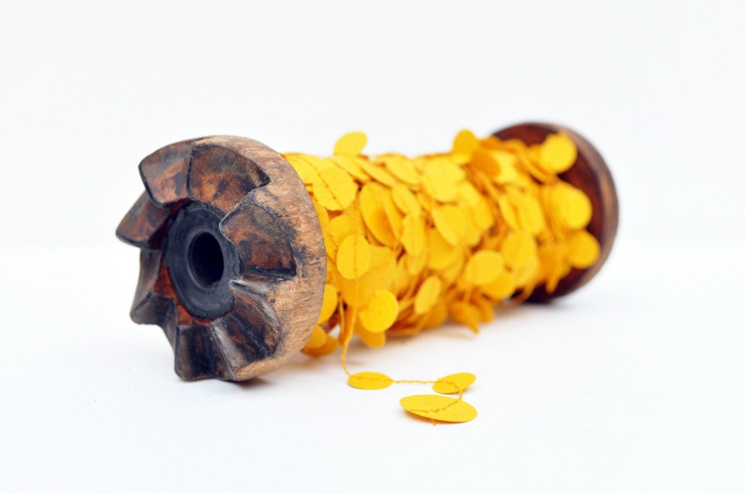 SALE - Goldenrod Confetti Paper Garland Strand - 10 feet