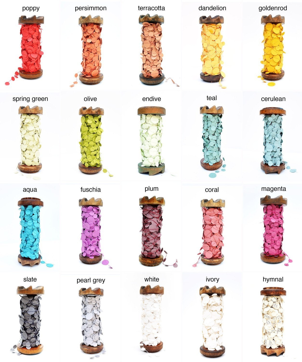 SALE - Goldenrod Confetti Paper Garland Strand - 10 feet