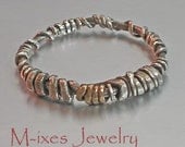 M-ixes OOAK Ring -Silver and Gold Fill - I - SiMple Series - 10-20-T1/2-62.5