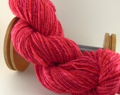 Wool yarn, handspun yarn, hand painted yarn, hand dyed yarn, knitting yarns - Sparkly Pink