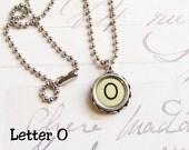 Vintage Typewriter Key Necklace Letter O