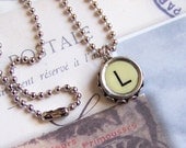 Vintage Typewriter Key Necklace Letter L