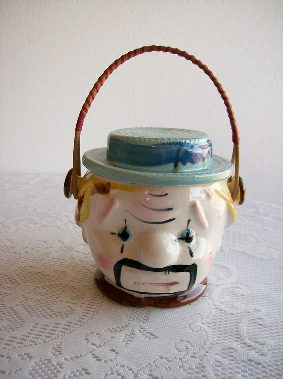 Vintage Clown Biscuit Jar 'Made in Japan' by AletaFordBakerDesign