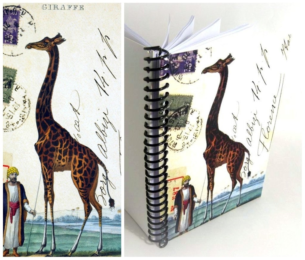 Retro Giraffe Postcard: Notebook Spiral Bound (4 x 6)