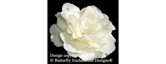 Ivory Audrina Bridal Hair Flower Clip - Pearl Crystal