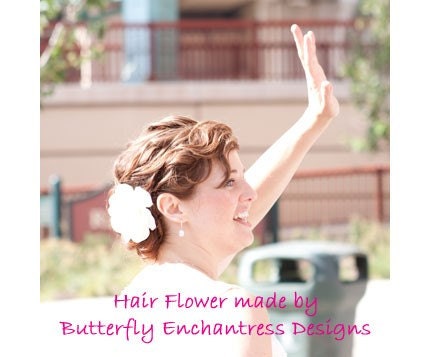 Ivory Gwyneth Gardenia Bridal Hair Flower Clip