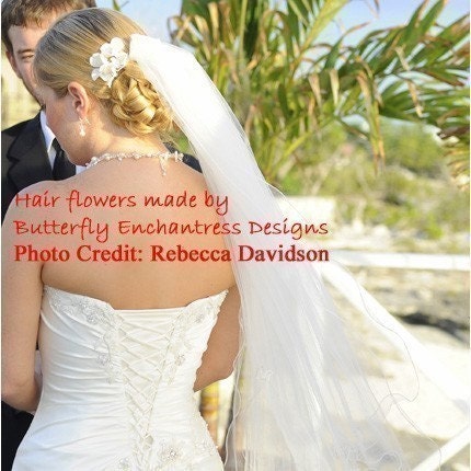 Wedding Hair Accessories, Bridal Hair Pins, Hair Flowers - 6 Pearl Ivory Hydrangea Bridal Hairpins
