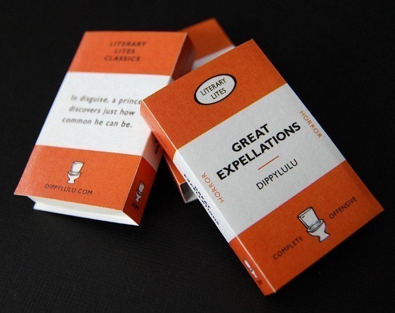 Literary Lites double set of matchboxes x 6 -- When the air thickens, so should the plot