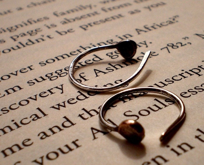 Simply Irresistible Itsy Bitsy Teeny Tiny Sterling Silver Bud Open Hoop Earrings - Flathead Version
