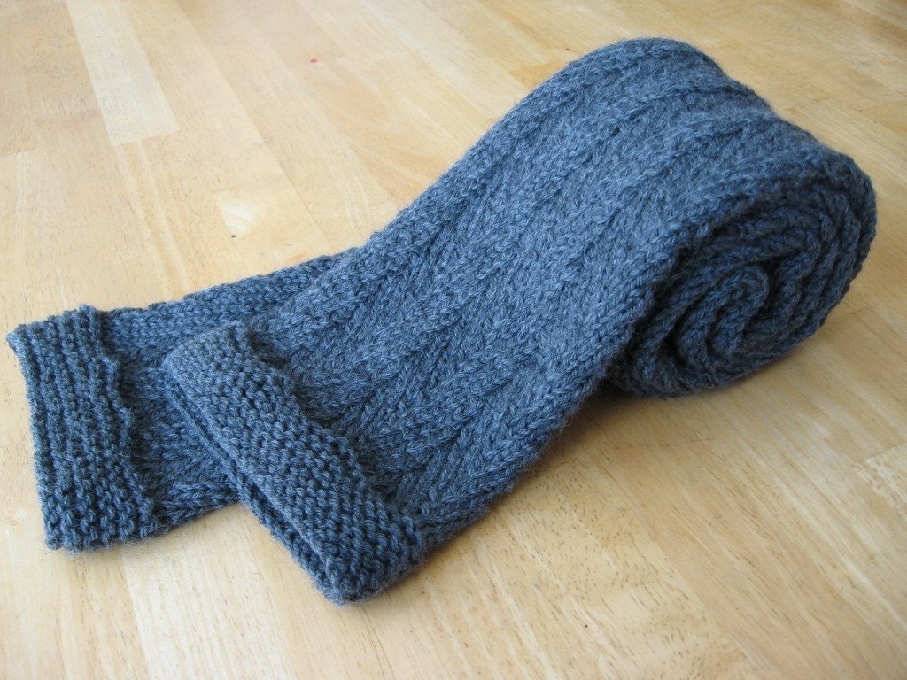 Timothy Herringbone Scarf knitting pattern by NewHeritageKnits
