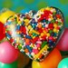 Triple Sweet Heart - Rainbow Candy Sprinkles Resin Necklace
