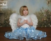Sewn Tiered Ribbon Tutu Skirt - Blue - Toddler, Girl