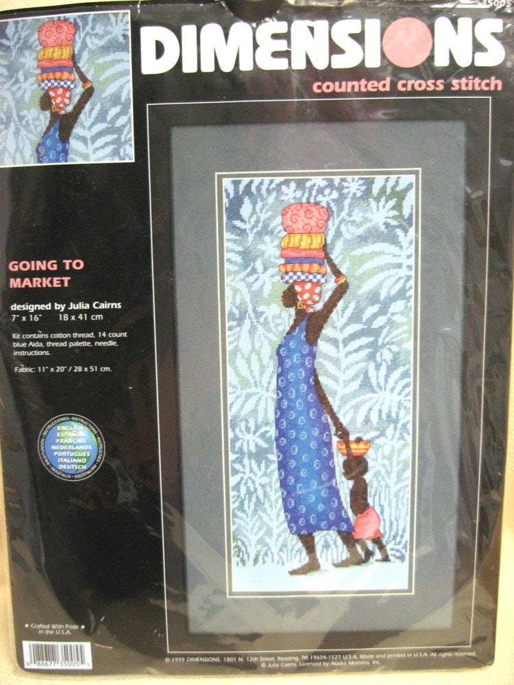 Dimensions Going To Market Counted Cross stitch Kit African Woman 35005