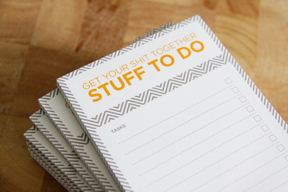 3 Get Your Shit Together To Do Notepad - SECONDS SALE