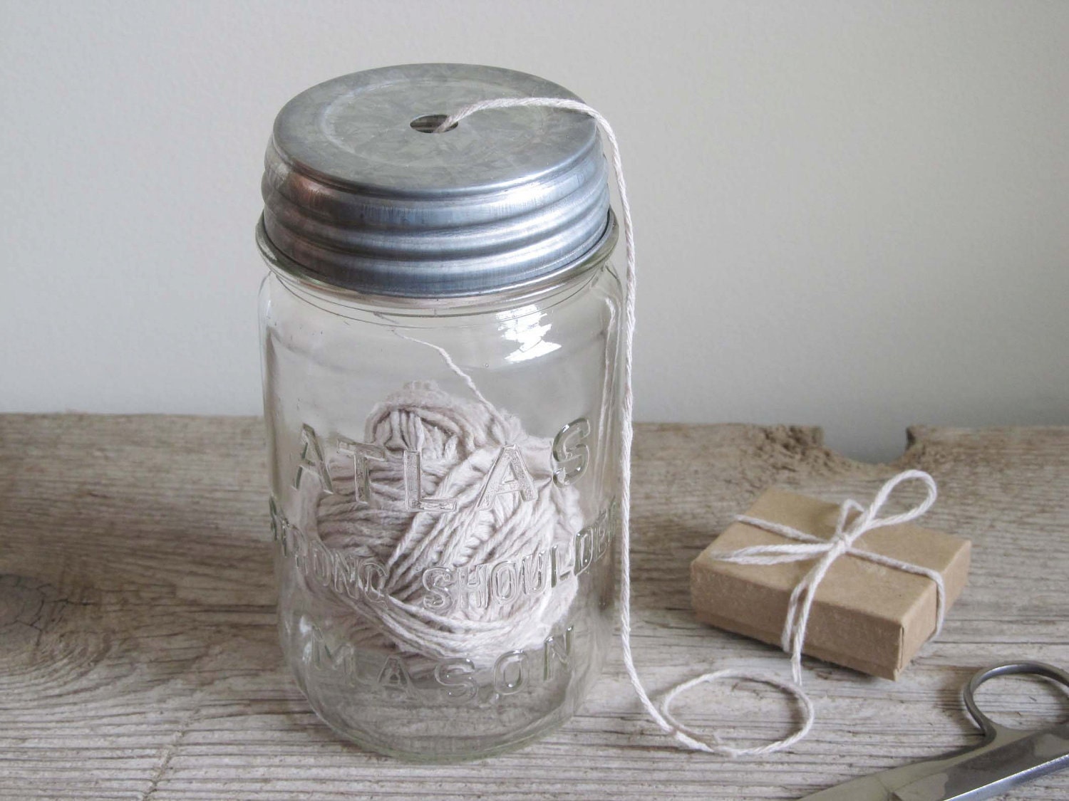 Vintage Mason Jar String Dispenser