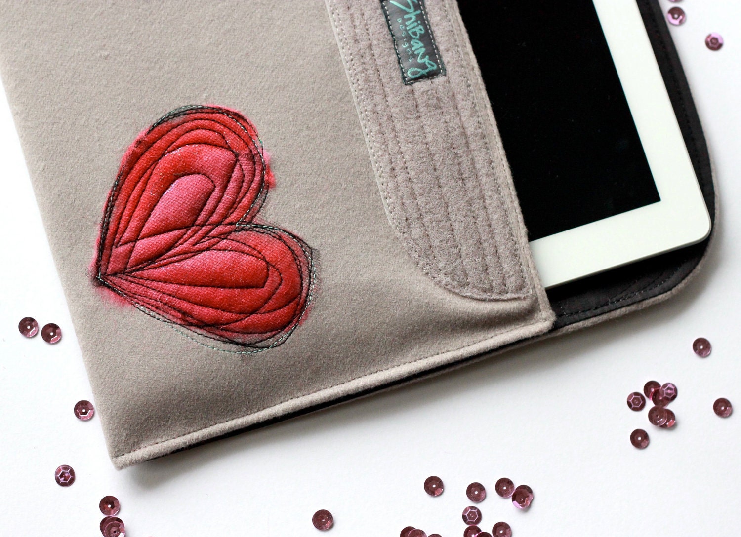 Pink Heart iPad Sleeve