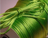 8 Yards of Lime Green 2mm Nylon Satin Rattail or Rat Tail Cord For Necklace Pendants and Bracelets
