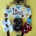 Hair BOW and Clip HOLDER - U Select COLORs - shabby chic - all custom order  lavender, hot pink, brown, turqouise, blue polka dots stripes