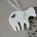 Porcelain and sterling silver necklace - Whimsical polar bear