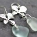 Sea Glass Earrings, Aqua Sea glass