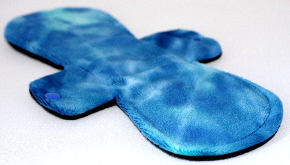 11 Inch Lagoons Minky Cloth Pad with Fleece back - Wide Width