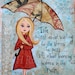 Rainy Day Art Inspirational Quote Mixed Media Print 5x7