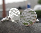 Hammered Cufflinks . sterling silver . made to order