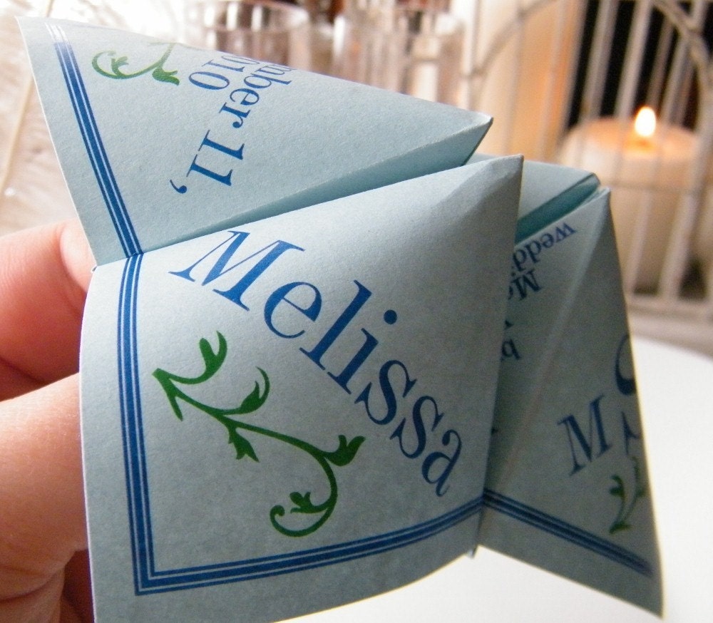 SAMPLE- Cootie Catcher- Origami Wedding FAVOR
