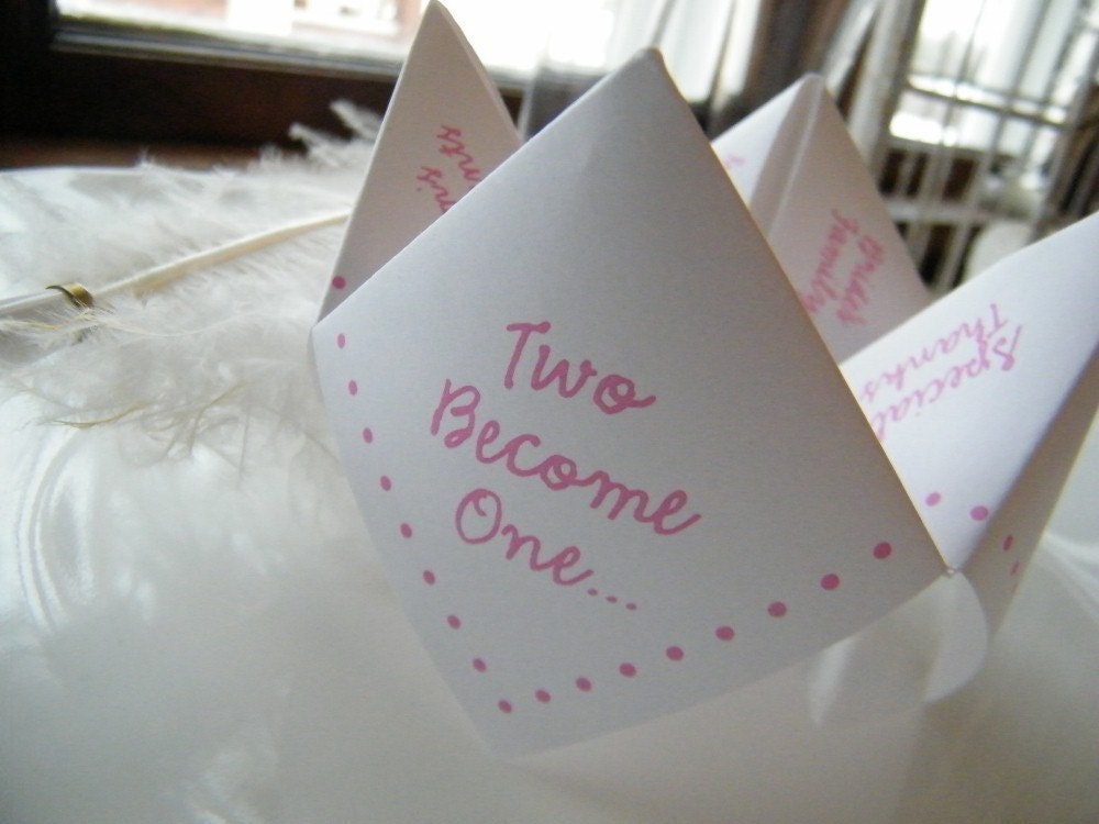 Cootie Catchers- Origami Wedding Programs- Set of 100 COLOR Ink