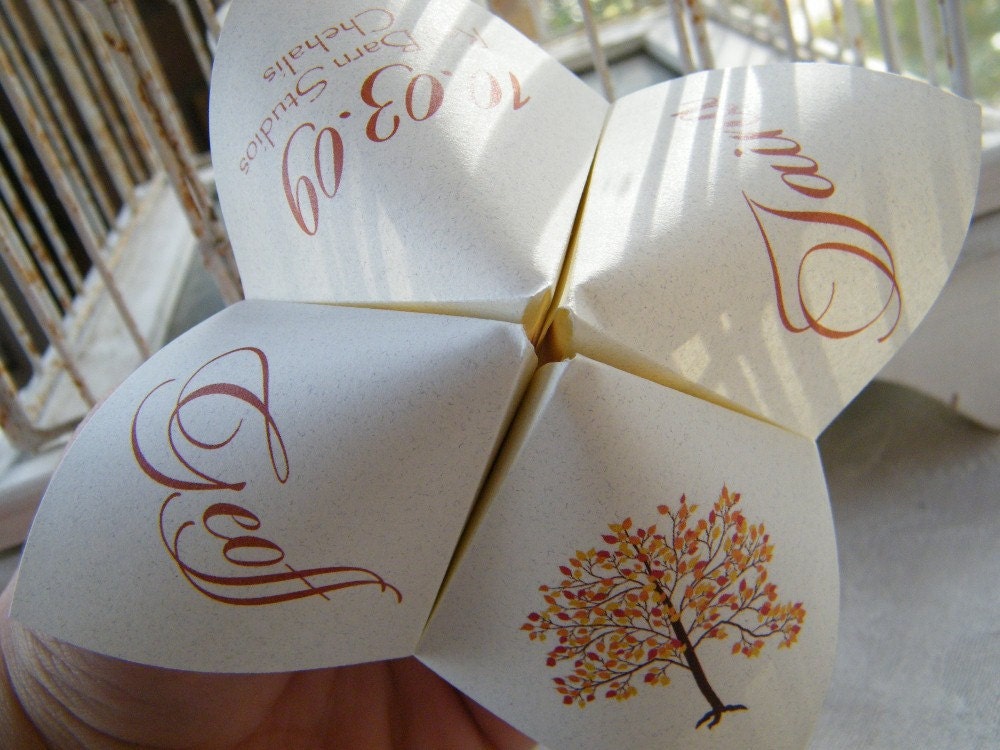 Cootie Catchers- Origami Wedding Programs- DESIGN ONLY .pdf File