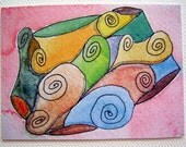 Abstract Tree Stump Limited Edition ACEO ATC Print