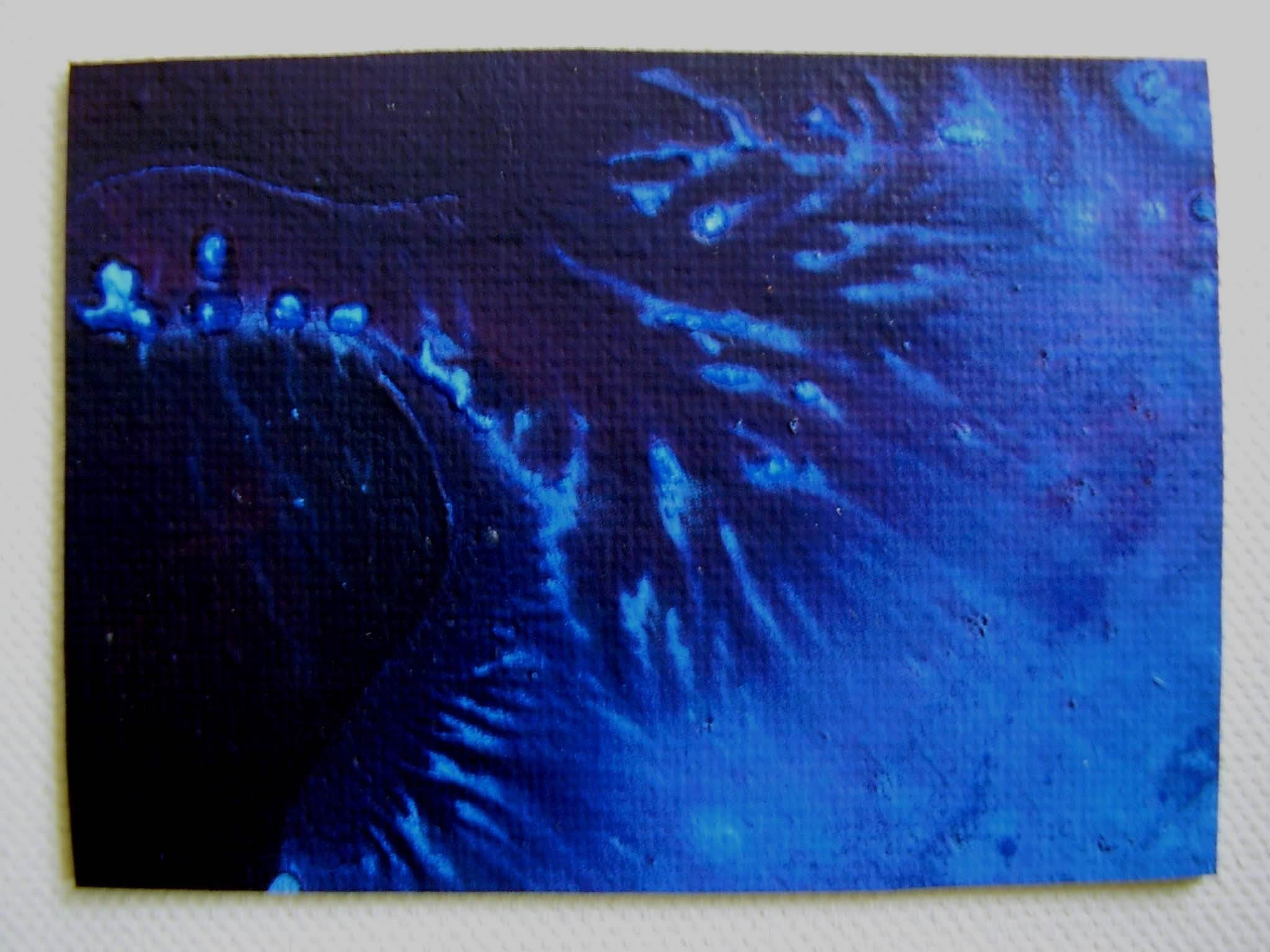 Deep Blue Delta Aerial View Original Acrylic ACEO ATC 