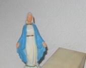 Vintage Virgin Mary rosary holder