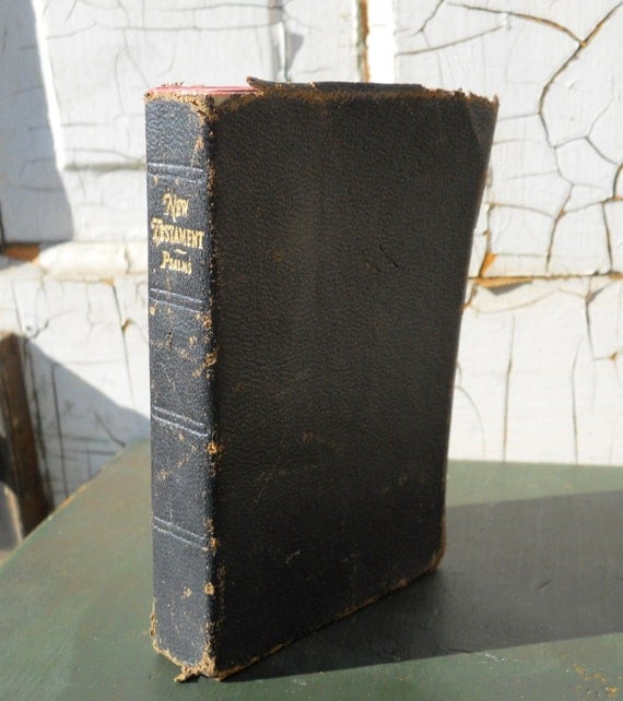 Antique Leather Bound Bible New Testament Psalms