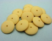 12 Vintage Matte Ivory Spacer Beads 14mm JJ10