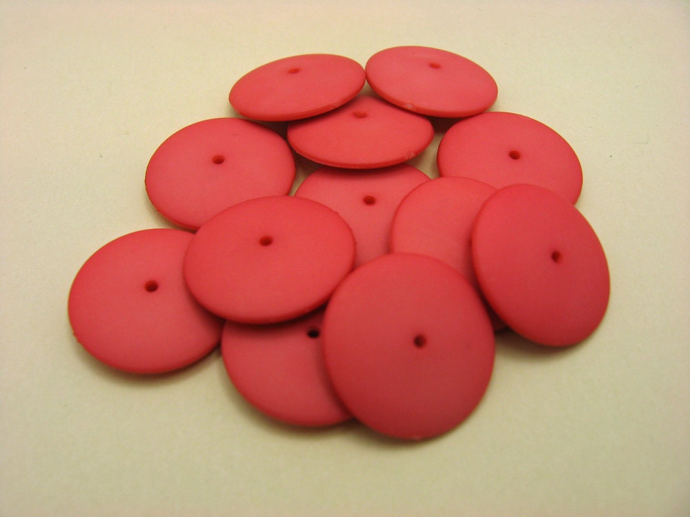 12 Vintage Matte Coral Spacer Beads 16mm JJ12