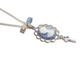 Victorian Cameo necklace "The Key to my heart" charm necklace ..