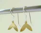 Golden Petal Sterling Silver Silhouette Earrings