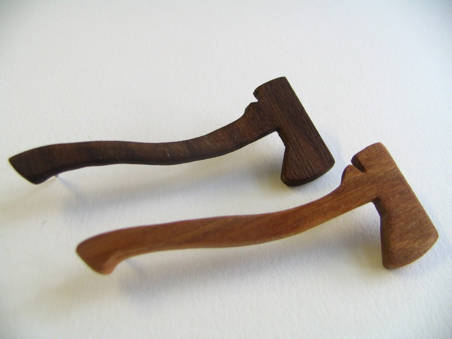 Silhouette Axe Brooch Wood