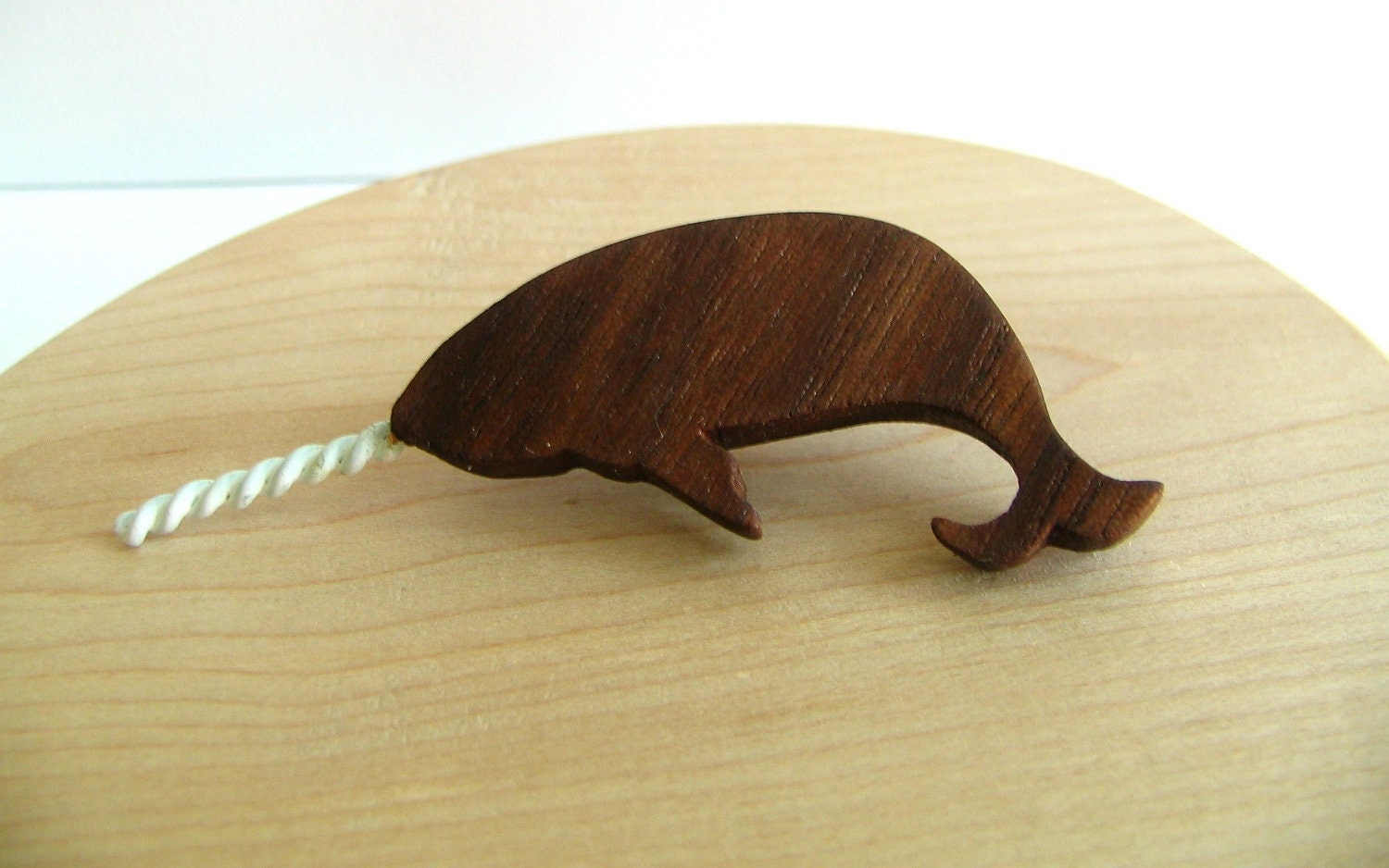 Secret Order of the Narwhal Society brooch wood.